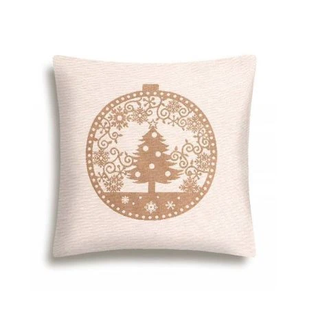Наволочка декоративная новогодняя 45*45см гобелен НИДЕРЛАНДЫ бежевый фон Елка