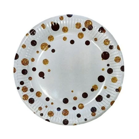 Тарелка бумажная 23см (набор 6шт.) ВЕЧЕРИНКА белая (55)