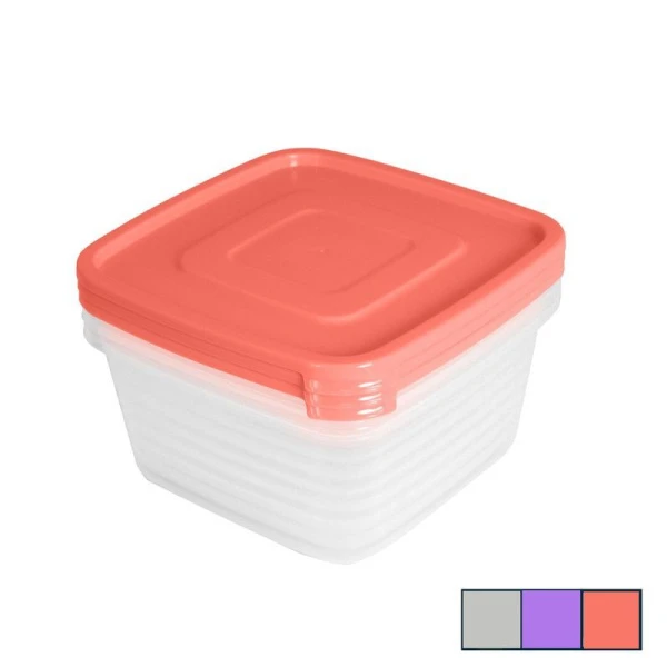 Контейнер пищевой набор 3шт 900мл пластик УНИКО квадратный С213  (18)