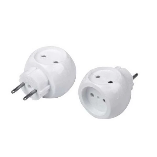 Разветвитель (тройник) пластик без заземления 6А Шар белый REXANT 11-1063