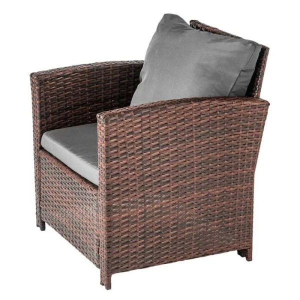 Набор мебели иск.ротанг Морис (диван 3х местный, 2 пуфа, 2 кресла, стол) темно-серый, арт.SFS020 (1)