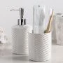 Набор для ванной "Минимал", 2 предмета (дозатор для мыла, стакан), цвет белый   4439046