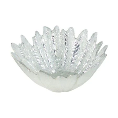 Блюдо 12см стекло ЛЕДЯНОЙ ЦВЕТОК серебро 19308/S  (16)