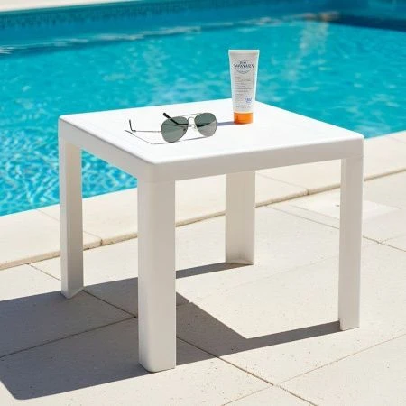Столик для шезлонга 420*420*350мм пластик Decorona DeVeranda белый рассвет (8)