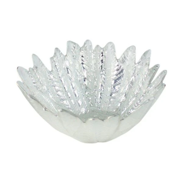 Блюдо 12см стекло ЛЕДЯНОЙ ЦВЕТОК серебро 19308/S  (16)