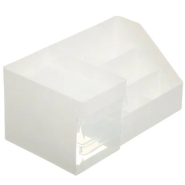 Органайзер для косметики 258*160*115мм пластик белый/прозрачный (8)