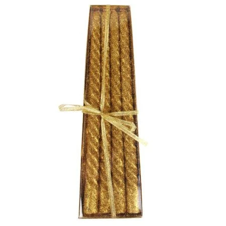 Набор свечей парафин 4шт. 25см витые золото BG-2 (120)