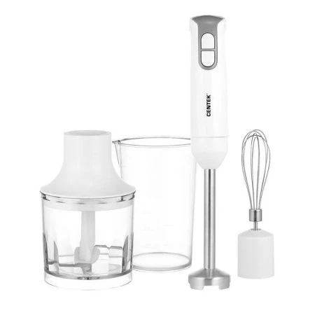 Блендер погружной нерж.сталь Centek CT-1336 бел/сер 800Вт стакан 600мл,стал.насадка,чоппер,венчик(6)