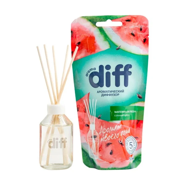 Аромадиффузор 50мл DIFF WATERMELON Сочный арбуз D10306 (10) Аромадиффузор 50мл DIFF WATERMELON Сочный арбуз D10306 (10)