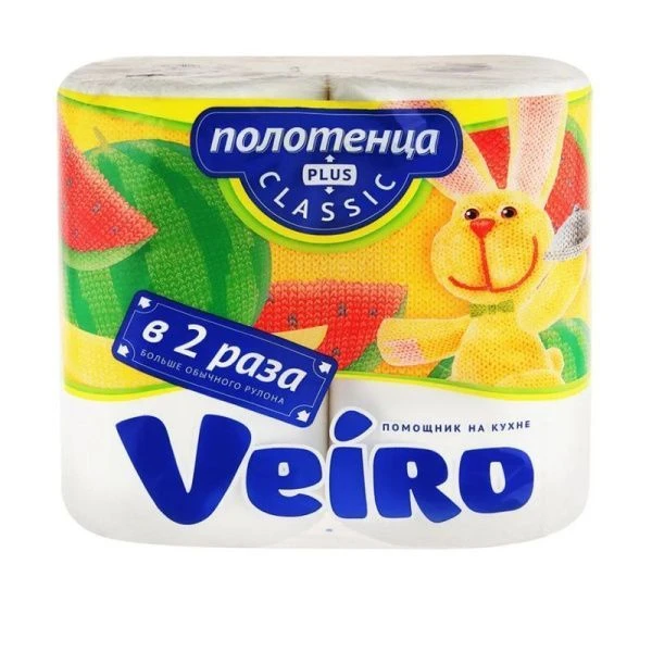 Полотенца бумажные 2шт 27,5м VEIRO CLASSIC Big Roll 2-х слойная (8/4) Полотенца бумажные 2шт 27,5м VEIRO CLASSIC Big Roll 2-х слойная (8/4)