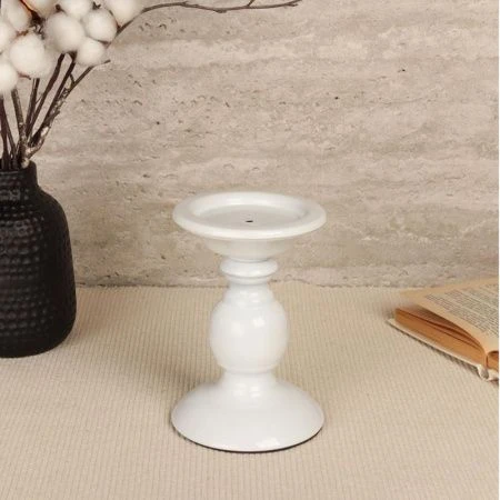 Подсвечник 16*11см металл белый HA-25 (50)