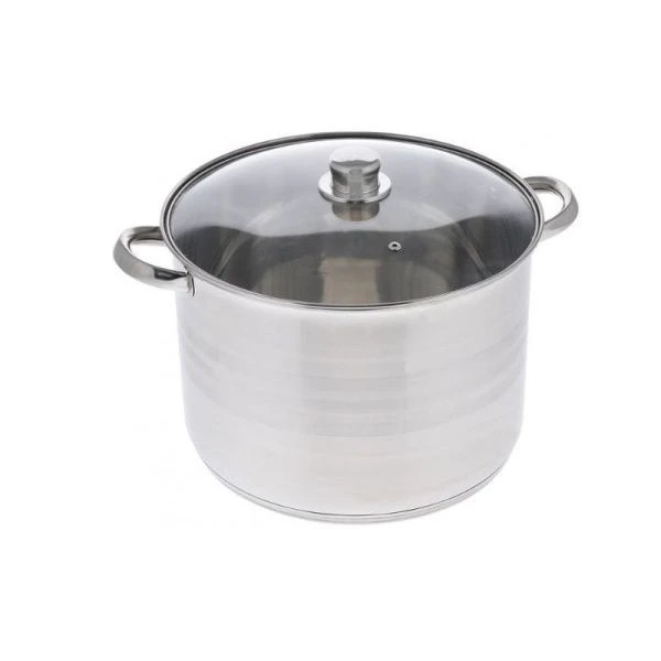 Кастрюля 15,5л нерж.сталь со стекл.крышкой 30*23см арт.5406 (4)