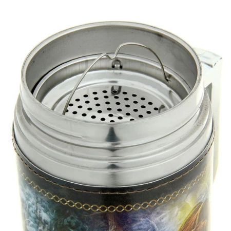 Кружка с ситечком 350мл нерж.сталь ОХОТА НА МЕДВЕДЯ (50)