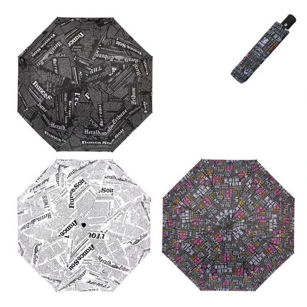 Зонт женский суперавтомат 3 сложения 8 спиц полиэстер горох 701 Dolphin (12)