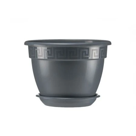 Горшок цветочный 10л d32см пластик АНТИК антрацит 5PL0489 (5)