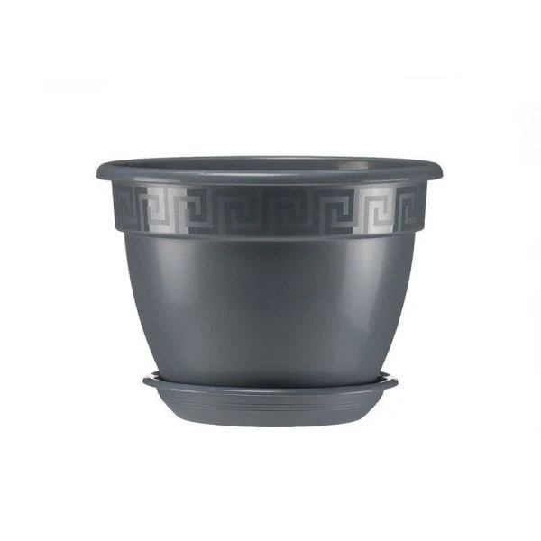 Горшок цветочный 10л d32см пластик АНТИК антрацит 5PL0489 (5)