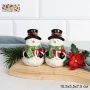 Набор для специй керамика 2пр (солонка, перечница) 10,5*5,5*7,5см Снеговики 249219-8 (72)