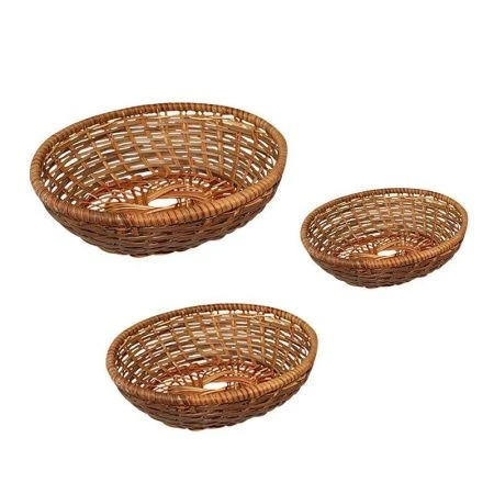 Корзинка плетеная лоза набор 3шт. 21,5*16*6/23*18*7/25*19*8см овальная темно-коричневая (130)