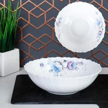 Салатник 480мл 15,5см стеклокерамика КОБАЛЬТОВАЯ РОЗА TW-60 (7326) (6/72)