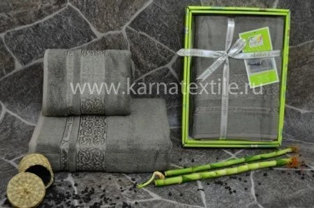 яяяНабор полотенец 2пр 50*90/70*140 бамбук Cestepe PREMIUM (Серый)
