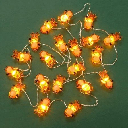 Эл.гирлянда 2.2м 20LED с насадками Забавные олени нить росы медь шампань пост.свеч 2хАА СНОУ БУМ