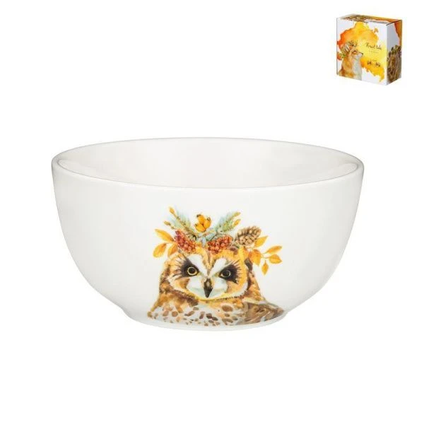Салатник 15*7,6см фарфор ЛЕСНАЯ СКАЗКА. СОВА (24)