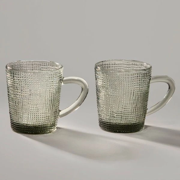 Кружки набор 2пр 250мл стекло TEMPO GREY (24)