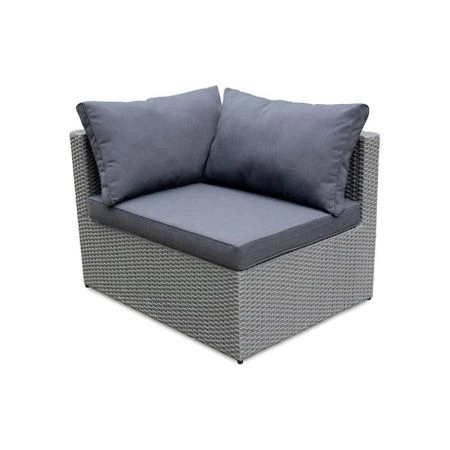 Набор мебели иск.ротанг Драмен (2 угл.кресла+2 пуфа+стол) серо-коричневый, серый арт. GS009 (1)