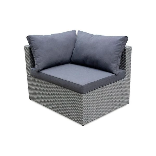 Набор мебели иск.ротанг Драмен (2 угл.кресла+2 пуфа+стол) серо-коричневый, серый арт. GS009 (1)