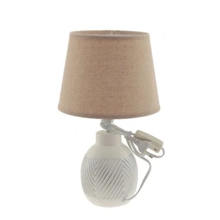 Лампа настольная с абажуром керамика бело-бежевая 19,5*33см Е14 (36)
