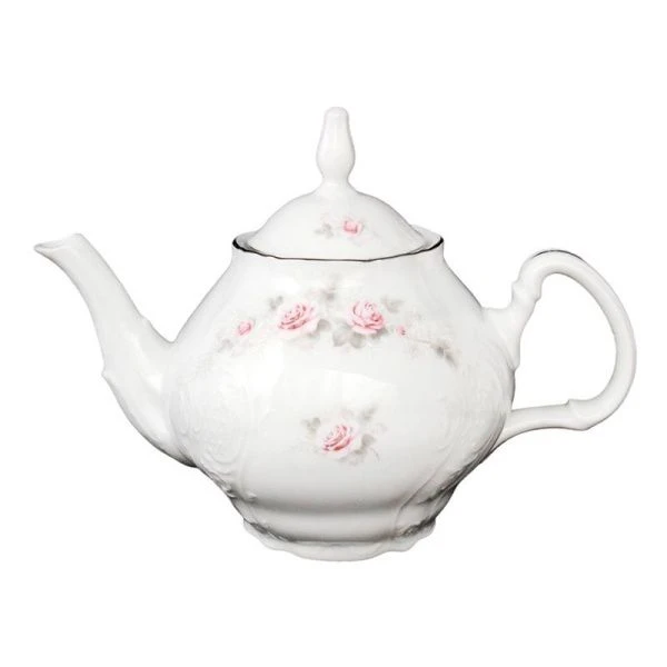 Чайник заварочный 1200мл фарфор БЕРНАДОТТ Серая роза платина 5C12011E5396021