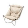 Кресло ЧИЛ металл белый, бежевая подушка 72*85*80см