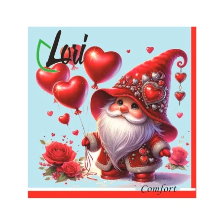 Салфетки бумажные новогодние Лори 2-х слойные 33*33 (16)