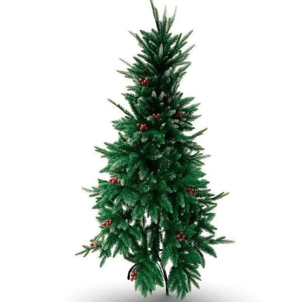 Елка искусственная 150см СМЕШАННАЯ с ягодами, 500 веток PE/PVC JC-14940 (1)