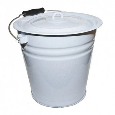 Ведро 12л эмаль с крышкой без рисунка титановый рябчик С-1224рб (4)