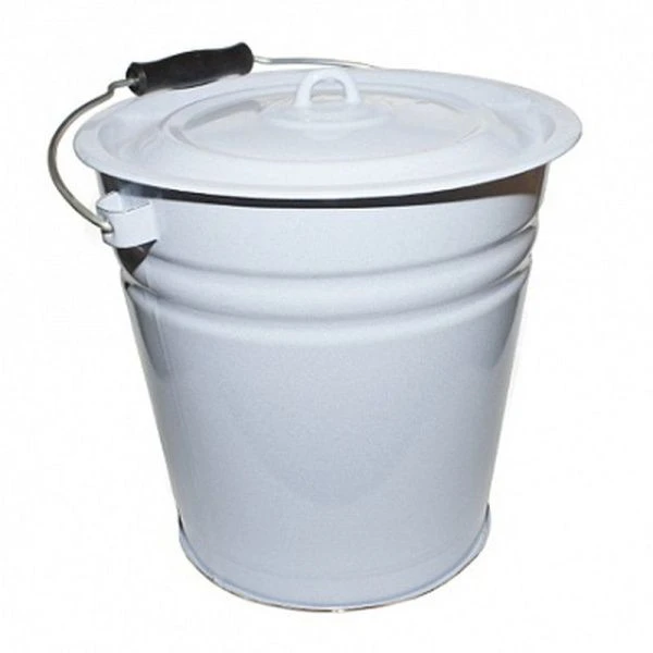 Ведро 12л эмаль с крышкой без рисунка титановый рябчик С-1224рб (4)