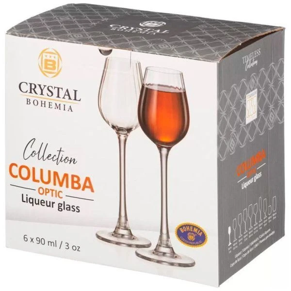 Рюмки для ликера набор 6шт 90мл стекло КОЛУМБА Optic 91L/1SI81/0/00000/090-664 (8)