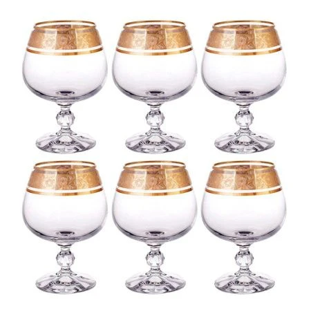 Бокалы для коньяка набор 6шт 250мл стекло КЛАУДИЯ/СТЕРНА золото 43250 (8) 12054