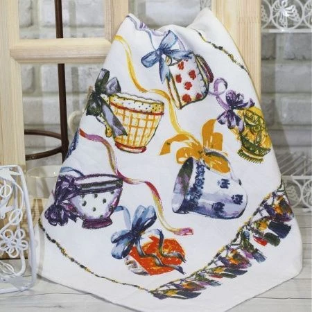 Полотенце 46*70см махровое двустороннее фиолетовое 4213067