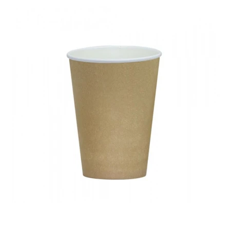 Стакан бумажный 300мл d90мм 1-слойный для горячего крафт бежевый (1000)