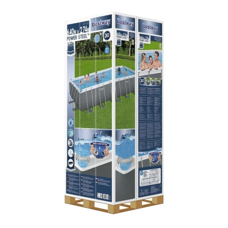 Бассейн каркасный прямоугольный ПВХ Power Steel 640*274*132см 19281л+фильтр-насос, лестница, тент Бассейн каркасный прямоугольный ПВХ Power Steel 640*274*132см 19281л+фильтр-насос, лестница, тент