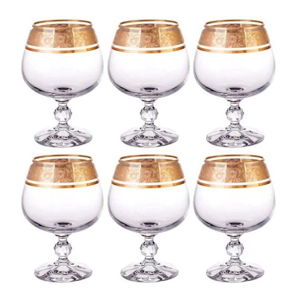 Бокалы для коньяка набор 6шт 250мл стекло КЛАУДИЯ/СТЕРНА золото 43250 (8) 12054
