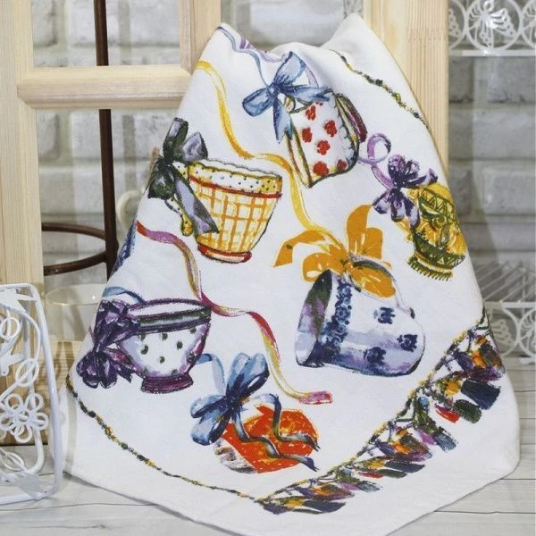 Полотенце 46*70см махровое двустороннее фиолетовое 4213067