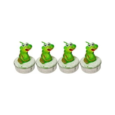 Свеча набор 4шт ЗМЕЙКА Золото h6см парафин (96)