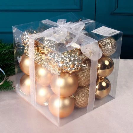 Украшение новогоднее пластик Шар 31шт. 7см ассорти HX-24 (24)