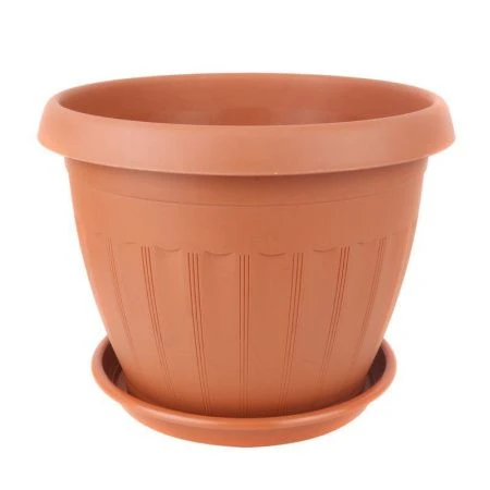 Кашпо 8,5л пластик АФРОДИТА №6 коричневый с поддоном (14)