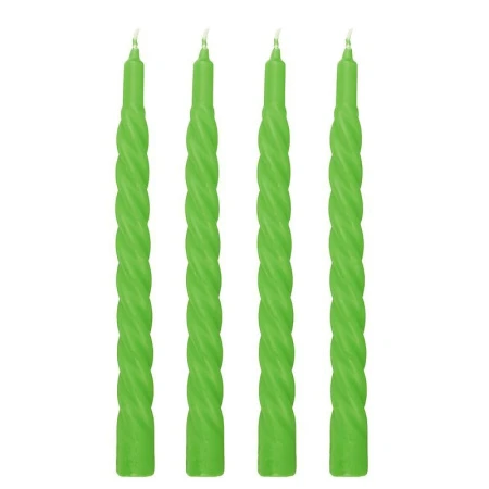 Набор свечей 4шт винтовые БАРОККО-1 салатовый (25)