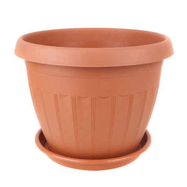 Кашпо 8,5л пластик АФРОДИТА №6 коричневый с поддоном (14)