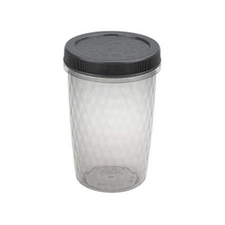 Емкость для сыпучих продуктов 700мл пластик РОЛЛ графитовый (24)