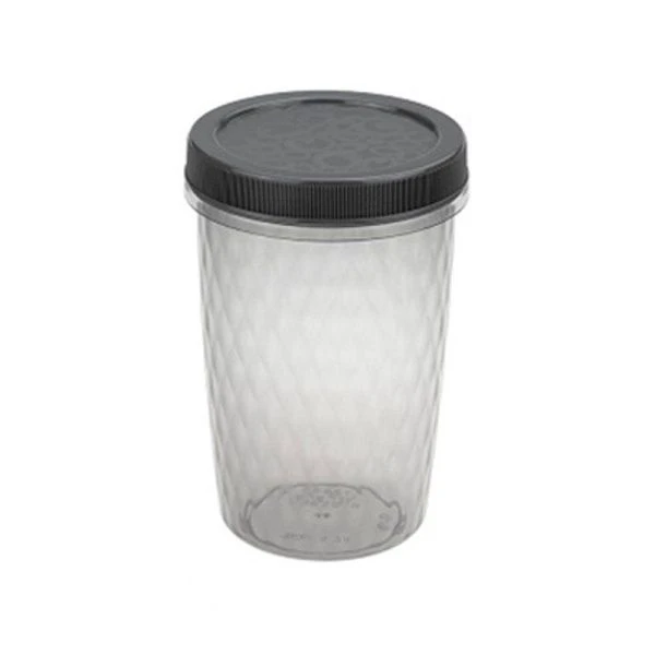 Емкость для сыпучих продуктов 700мл пластик РОЛЛ графитовый (24)